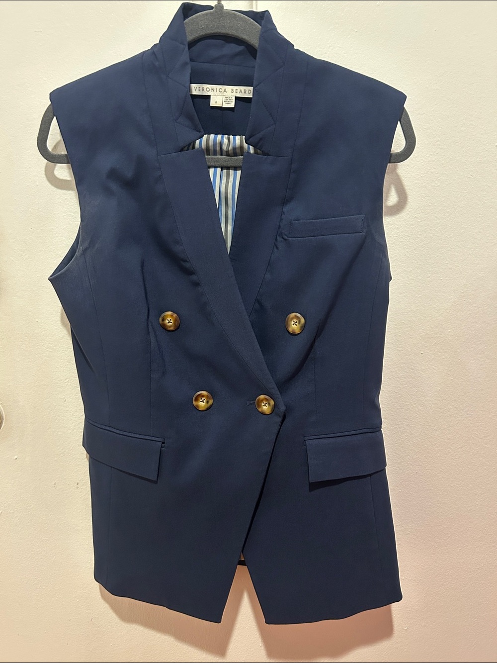 Veronica Beard Navy Vest size 8
